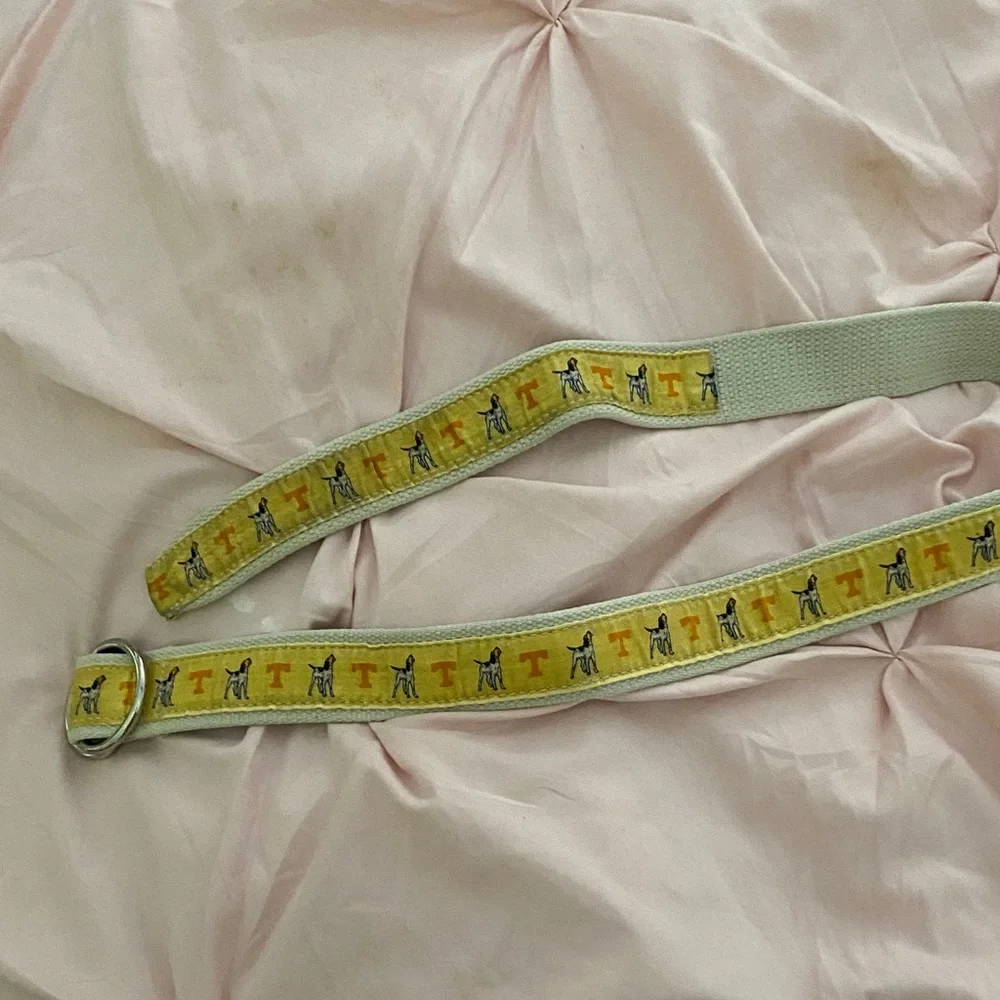 Vineyard Vines Yellow Dog Collar with Silver Rings